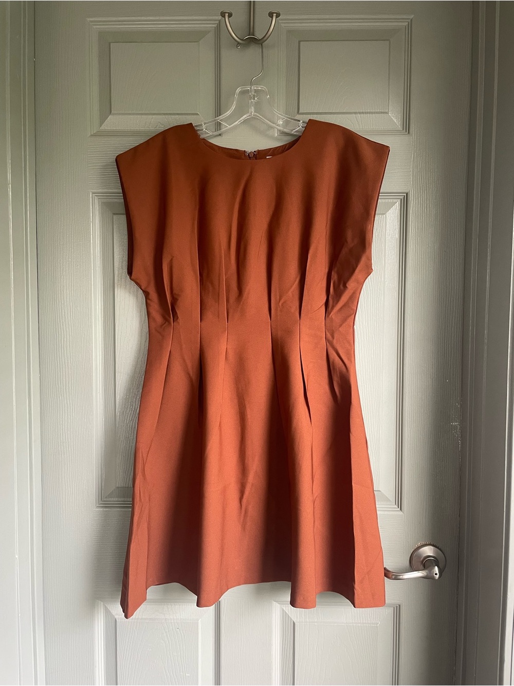 glam Brown Mini Fit & Flare Dress Fitted